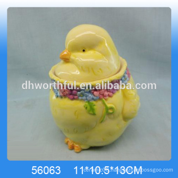 Easter cock design ceramic storage jar